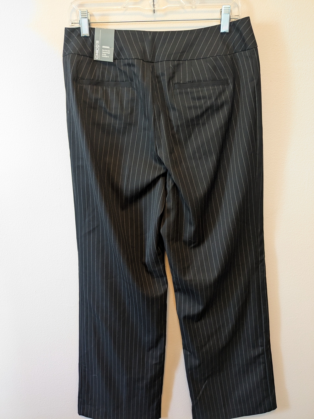 Chico's Black Pinstripe Women's Trouser Pants
